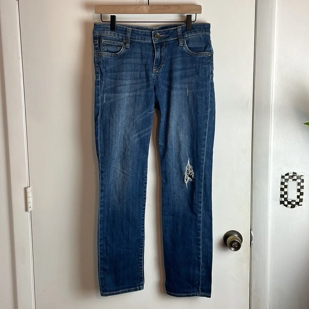 Kut From the Kloth Medium Wash Slightly Distressd Skinny Jeans 6 / 28W 30L - Picture 3 of 10